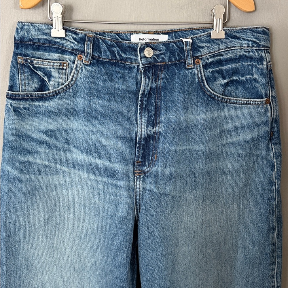 Reformation Cary High Rise Slouchy Wide Leg Jeans Size 31 - Picture 4 of 10